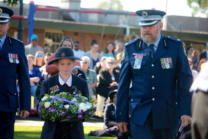 Aimee C with her uncle, NSW Police