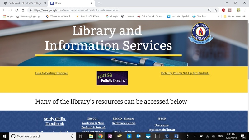 Study skills handbook on the library page on Dashboard