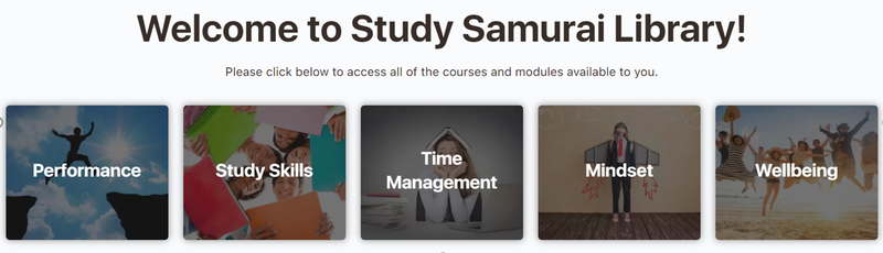 Wellness module on Study Samurai page